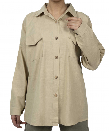 شومیز نخی آستین بلند زنانه شندی مدل 8120