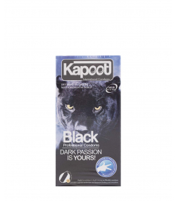 کاندوم بسیار نازک با رنگ مشکی کاپوت Kapoot مدل Black Condoms بسته 12 عددی