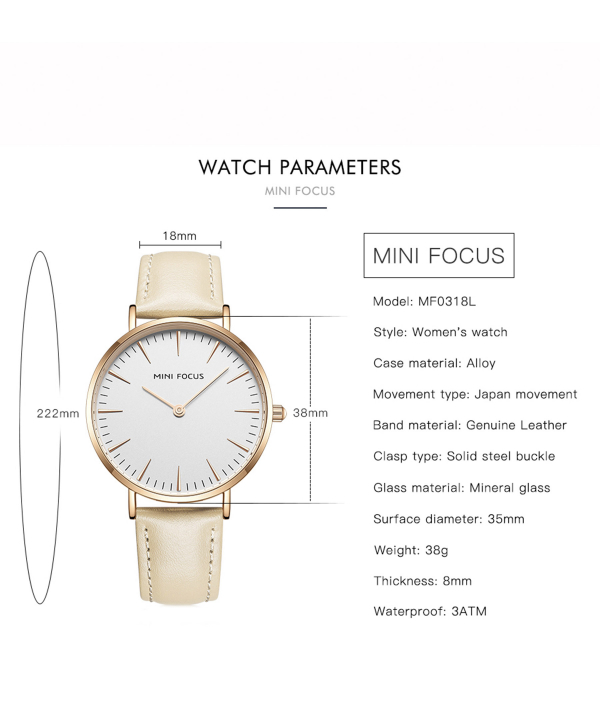ساعت مچی عقربه‌ای زنانه مینی فوکوس Mini Focus مدل  MF0318L