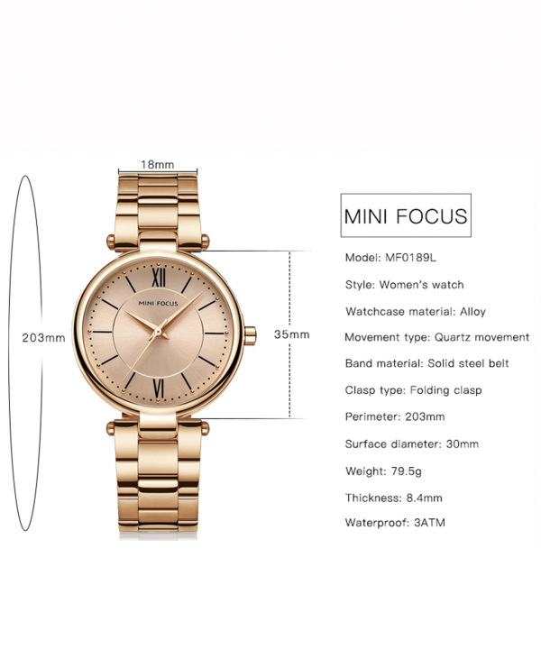 ساعت مچی عقربه‌ای زنانه مینی فوکوس Mini Focus مدل  MF0189L-RG