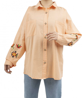 شومیز نخی آستین بلند زنانه شندی مدل 8121