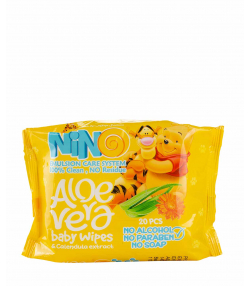 دستمال مرطوب پاک کننده کودک نینو Nino بسته 20 عددی