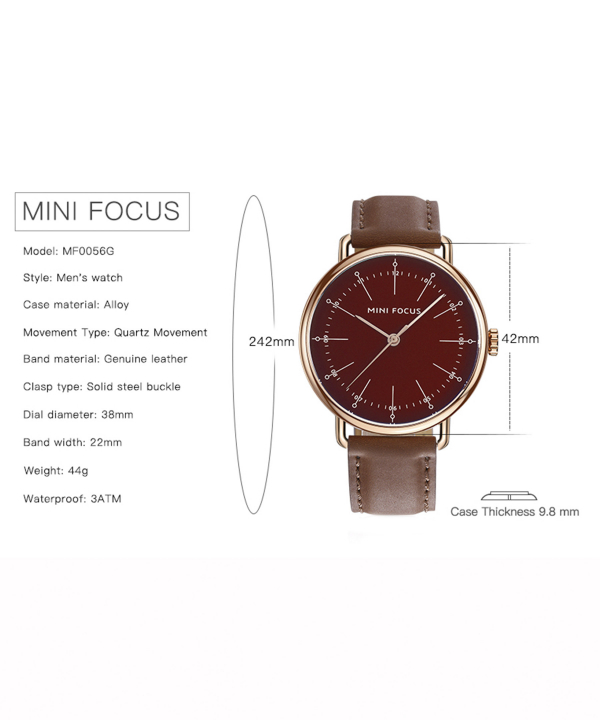 ساعت مچی عقربه‌ای مردانه مینی فوکوس Mini Focus مدل  MF0056G