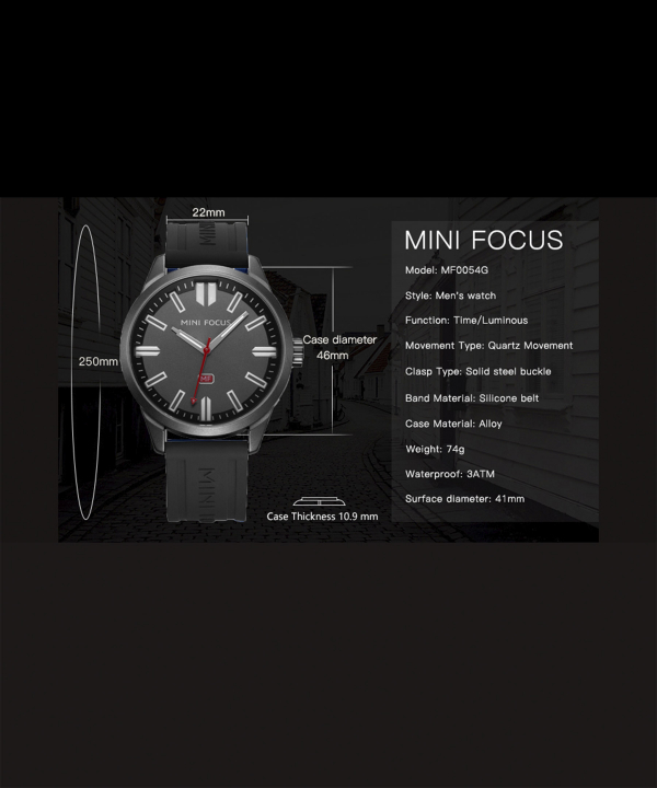 ساعت مچی عقربه‌ای مردانه مینی فوکوس Mini Focus مدل  MF0054G-BK