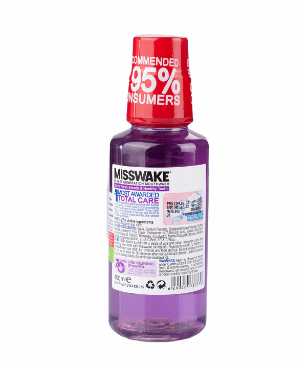دهان شویه میسویک Misswake  مدل Total Care حجم 400 میلی‌لیتر