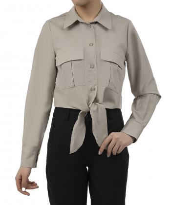 شومیز لینن آستین بلند زنانه سرژه مدل MP-SE-207361