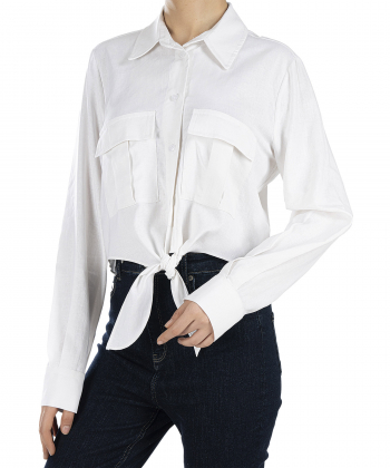 شومیز لینن آستین بلند زنانه سرژه مدل MP-SE-207361