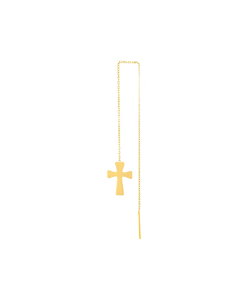 گوشواره بخیه ای صلیب (تک لنگه) میوگلد Mio Gold کد E1491