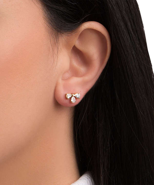 گوشواره طلا نگین دار گل مرینوس پرسته Parasteh کد 525549