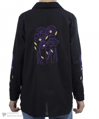 شومیز نخی آستین بلند زنانه شندی مدل 7087