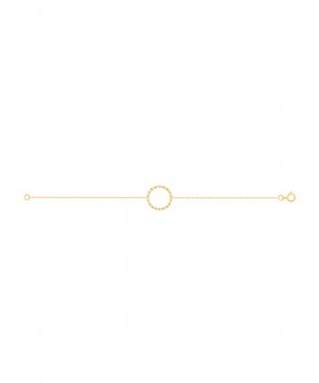 دستبند طلا دایره کوچک دور نگین پرسته Parasteh کد 3351