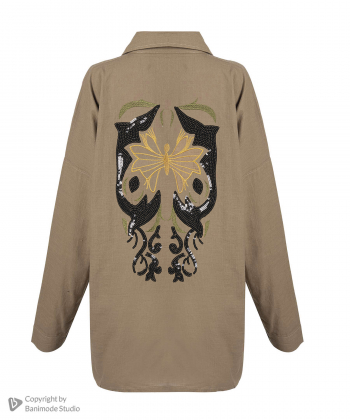 شومیز نخی آستین بلند زنانه شندی مدل 7188