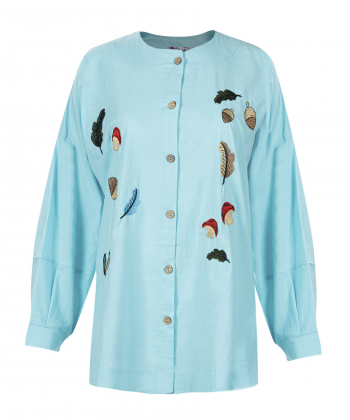 شومیز نخی آستین بلند زنانه شندی مدل 6926