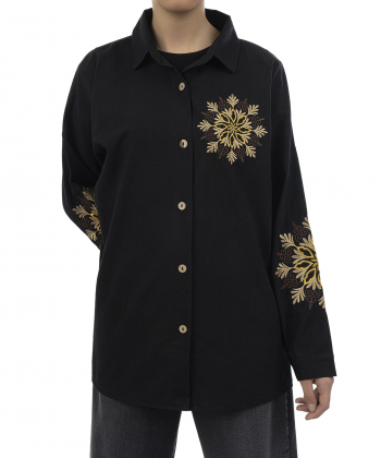 شومیز نخی آستین بلند زنانه شندی مدل 7196