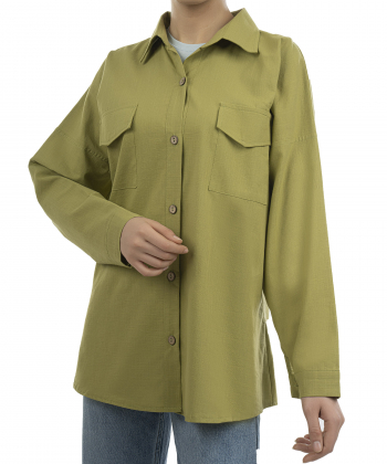 شومیز نخی آستین بلند زنانه شندی مدل 8118