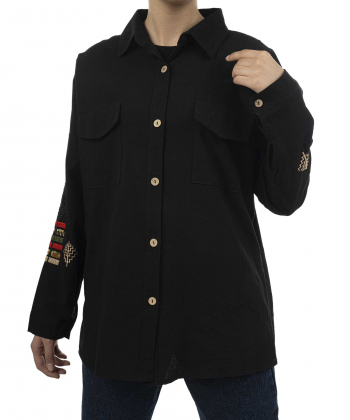 شومیز نخی آستین بلند زنانه شندی مدل 7199