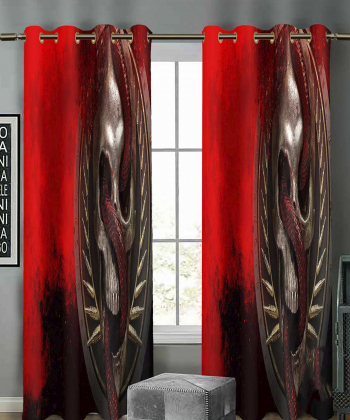 پرده نوپه هوم Nope Home مدل مخمل پانچی طرح اسکلت سایز 140x280