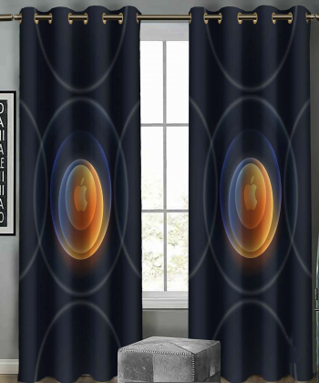 پرده نوپه هوم Nope Home مدل مخمل پانچی طرح اپل کروی سایز 140x280