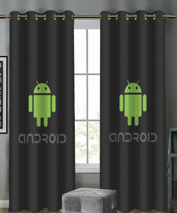 پرده نوپه هوم Nope Home مدل مخمل پانچی طرح لوگو اندروید سایز 140x280