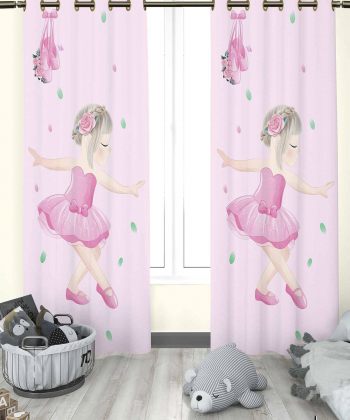 پرده نوپه هوم Nope Home مدل مخمل پانچی طرح دختر بالرین سایز 140x280