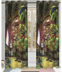 پرده نوپه هوم Nope Home مدل مخمل پانچی طرح لاک پشت نینجا سایز 140x280