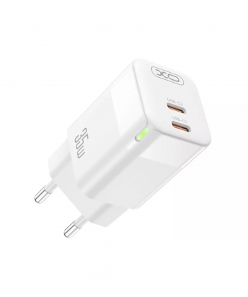 شارژر دیواری دو پورت تایپ سی 35 وات ایکس او XO wall charger CE07 PD 35W 2xUSB-C