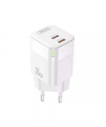 شارژر دیواری دو پورت تایپ سی 35 وات ایکس او XO wall charger CE07 PD 35W 2xUSB-C