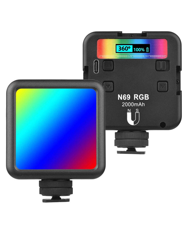 نور ثابت مخصوص موبایل و دوربین شارژی مدل N69 RGB