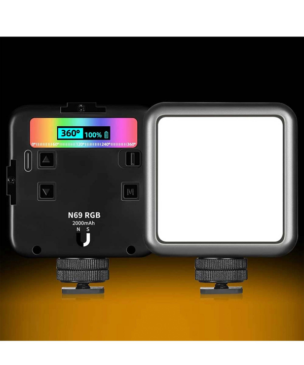 نور ثابت مخصوص موبایل و دوربین شارژی مدل N69 RGB