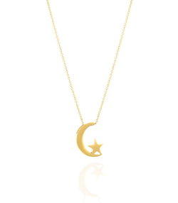 گردنبند طلا ماه و ستاره میوگلد Mio Gold کد NC1254