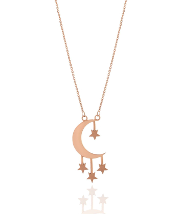گردنبند طلا ماه و ستاره میوگلد Mio Gold کد NC1562