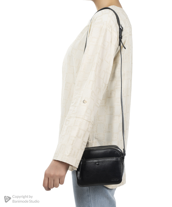 کیف دوشی چرم طبیعی زنانه مارال چرم Maral Leather مدل سوژین