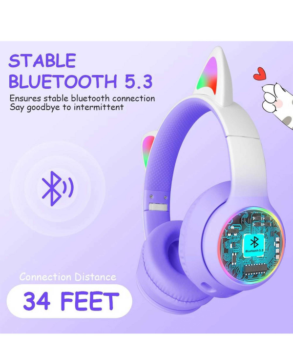 هدفون بی سیم بچگانه طرح گربه مدل AKZ60