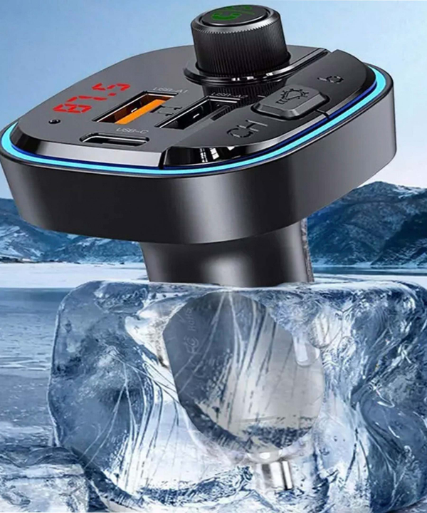 شارژر فندکی فست شارژ ماشین تایپ سی 3.1 آمپر و گیرنده بلوتوثی خودرو ایکس او BCC11