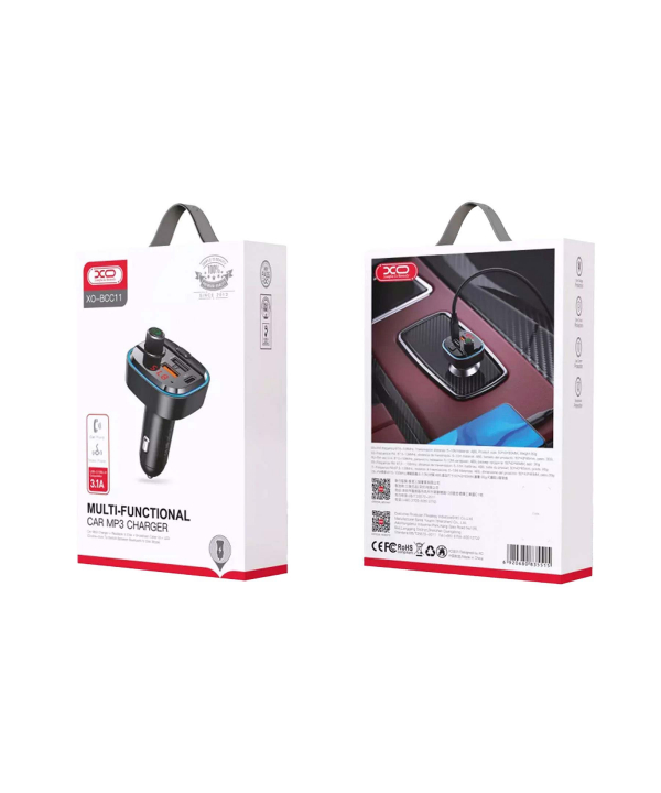 شارژر فندکی فست شارژ ماشین تایپ سی 3.1 آمپر و گیرنده بلوتوثی خودرو ایکس او BCC11