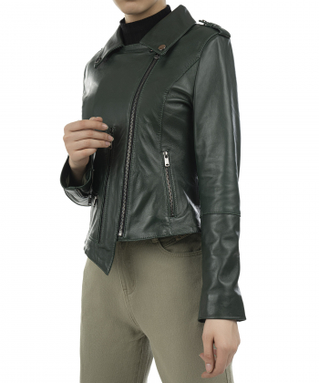 کت زنانه چرم طبیعی نوین چرم Novin Leather مدل باربارا