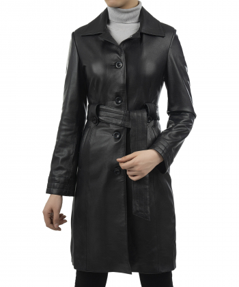 پالتو چرم طبیعی زنانه نوین چرم Novin Leather مدل رزا