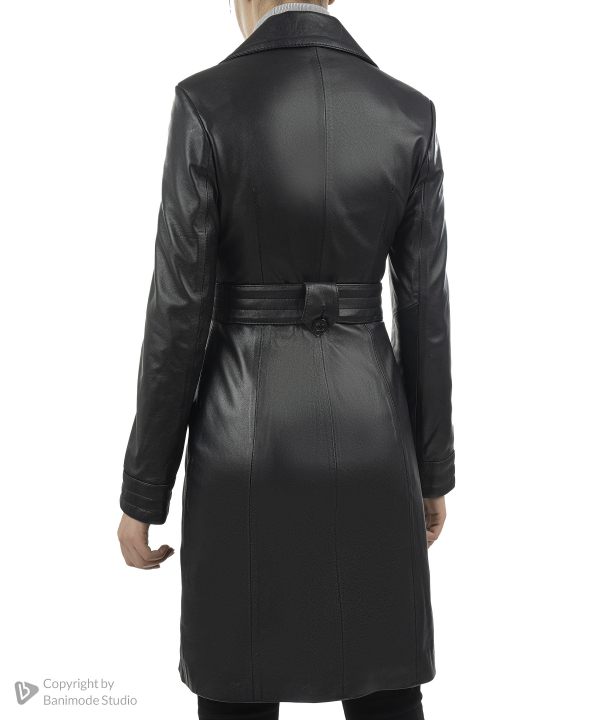 پالتو زنانه چرم طبیعی نوین چرم Novin Leather مدل رزا