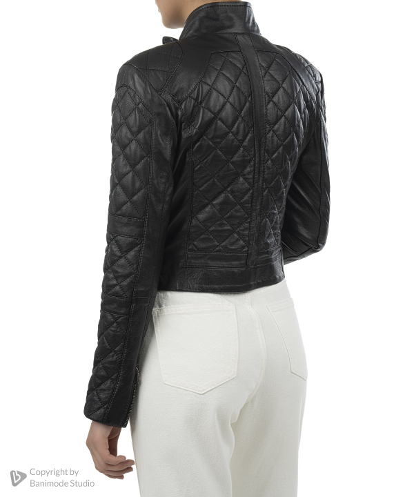 کت زنانه چرم طبیعی نوین چرم Novin Leather مدل ونوس