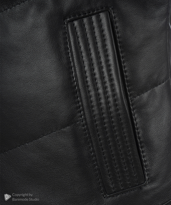 کاپشن زنانه چرم طبیعی نوین چرم Novin Leather مدل انیکا