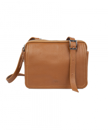 کیف دوشی زنانه چرم طبیعی نوین چرم Novin Leather مدل دلا