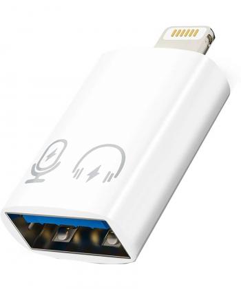 تبدیل USB به lightning مدل OTG WHITE