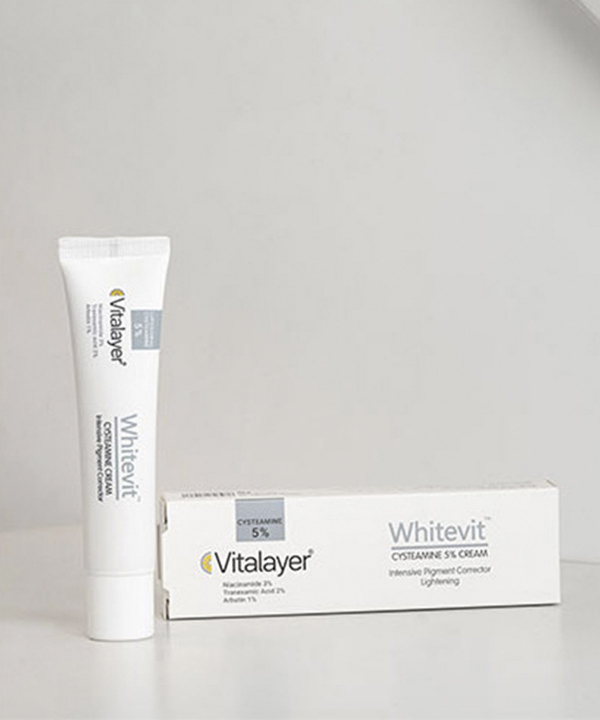 کرم ضد لک و روشن کننده قوی سیستئامین 5% وایت ویت ویتالیر Vitalayer حجم 30 میلی لیتر