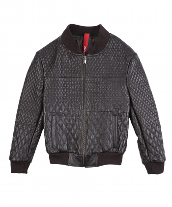 کت پسرانه چرم طبیعی نوین چرم Novin Leather مدل هیمن