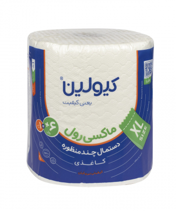 ماکسی رول کیولین Qlean XL سفید دو لایه پلاستیک پک