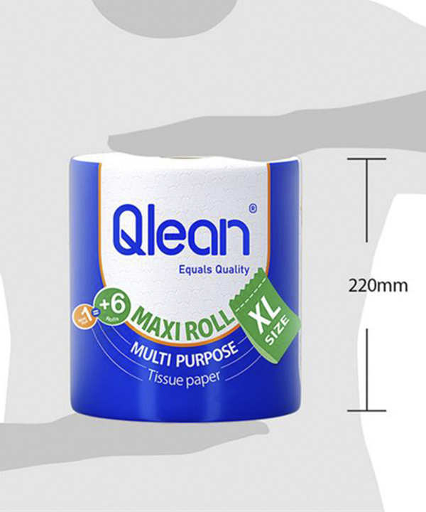 ماکسی رول کیولین Qlean XL سفید دو لایه پلاستیک پک