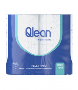 دستمال توالت کیولین Qlean چهارلایه بسته 4 عددی
