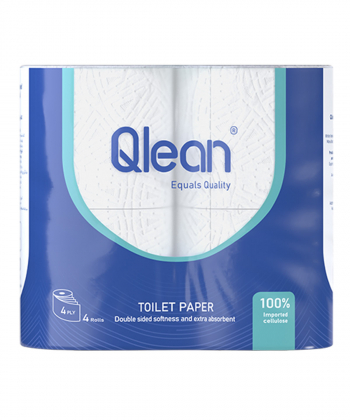 دستمال توالت کیولین Qlean چهارلایه بسته 4 عددی