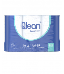 دستمال توالت کیولین Qlean چهارلایه بسته 6 عددی