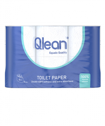 دستمال توالت کیولین Qlean چهارلایه بسته 6 عددی